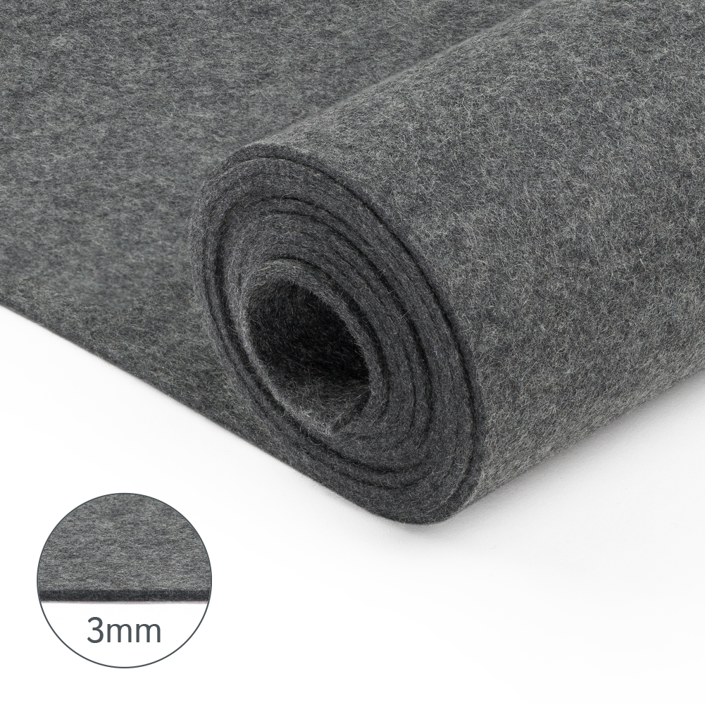 Thick Felt // Bellwether Black // 3mm Merino Wool Felt Sheets, Bag Making,  Interior Design, Thick Fabric, Dense Felt, Felt Stitching 