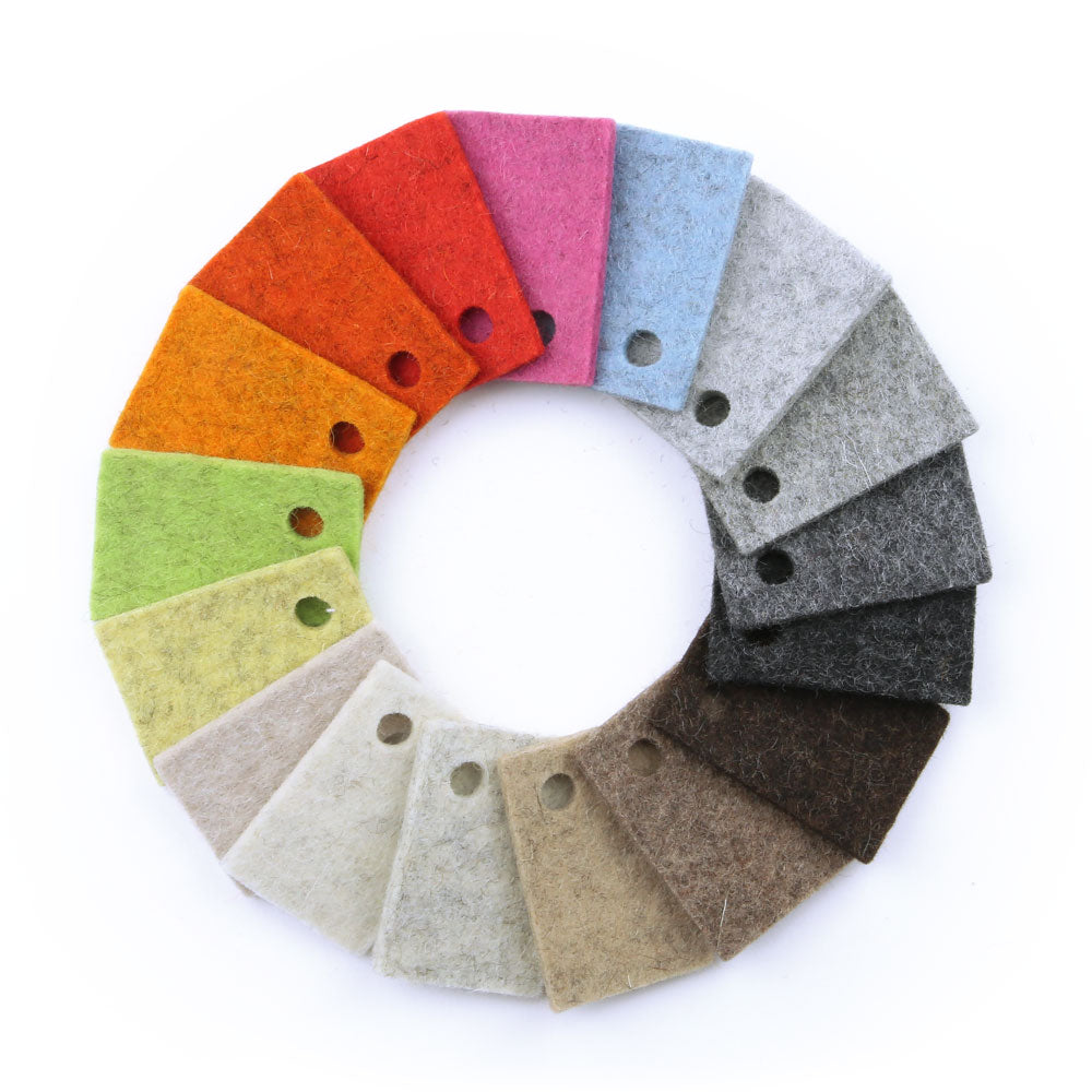 100% Wool Designer Felt Sample Bag - 3mm Thick, Duo Tones, 17 Colors