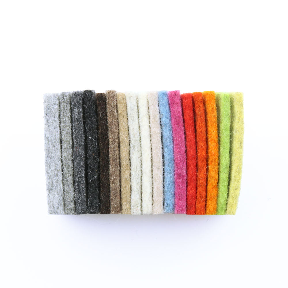 100% Wool Designer Felt Sample Bag - 3mm Thick, Duo Tones, 17 Colors