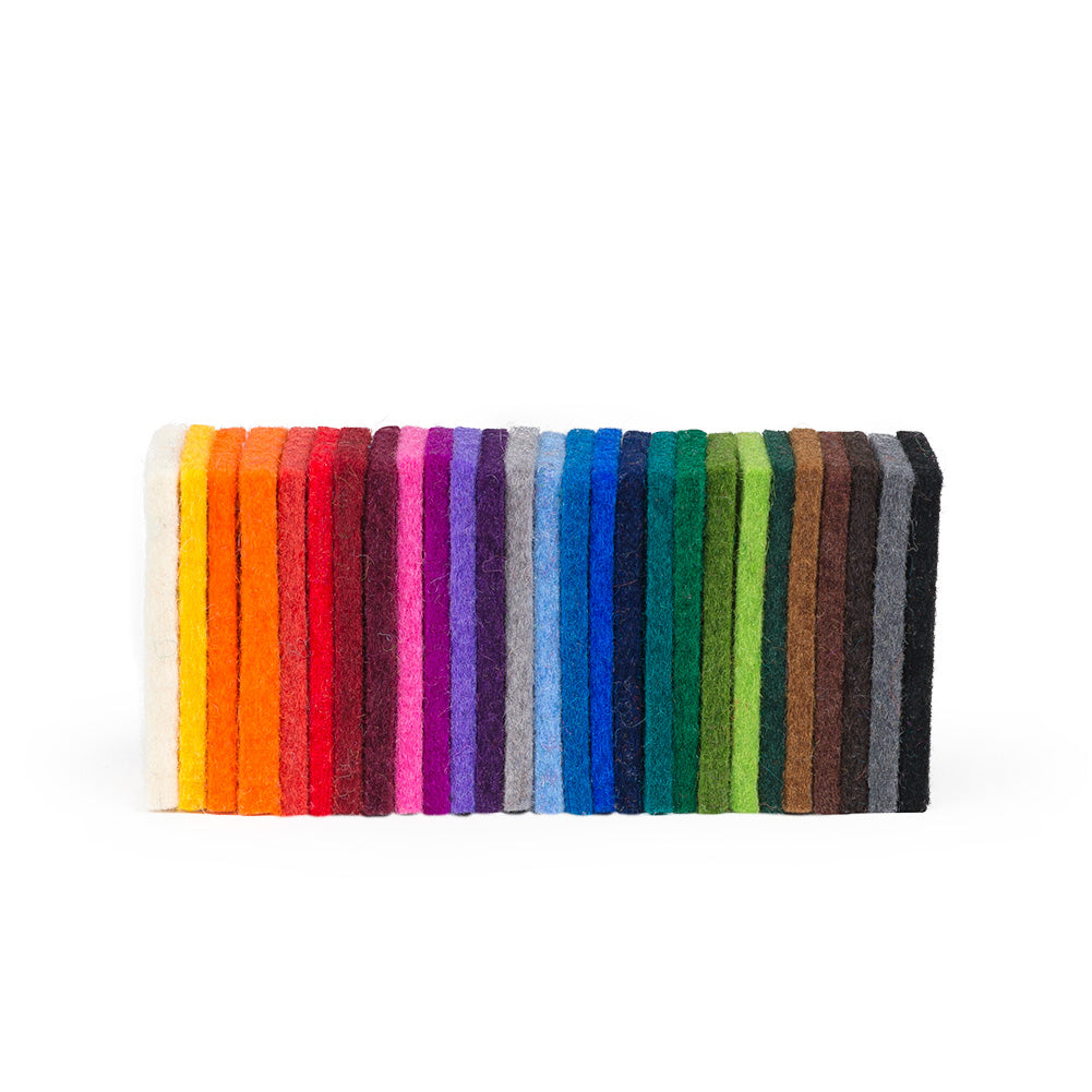 100% Wool Designer Felt Sample Bag - 3mm Thick, Mono Tones, 26 Colors
