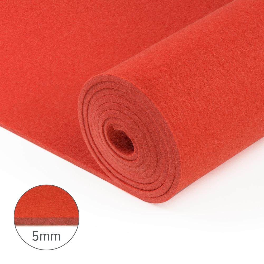 5mm Thick 100% Wool Designer Felt By Foot - Solid Tones