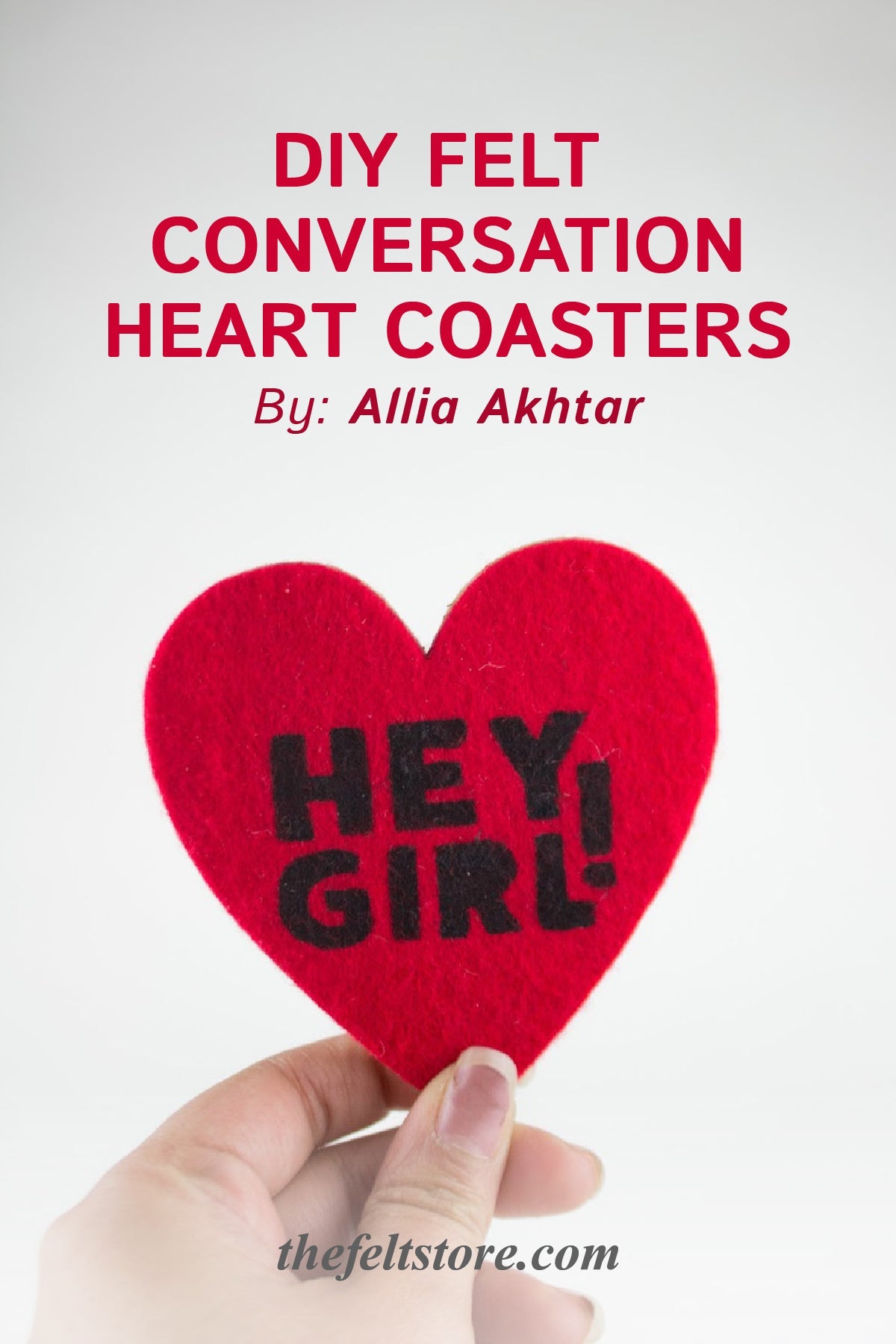 DIY Felt Conversation Heart Coasters