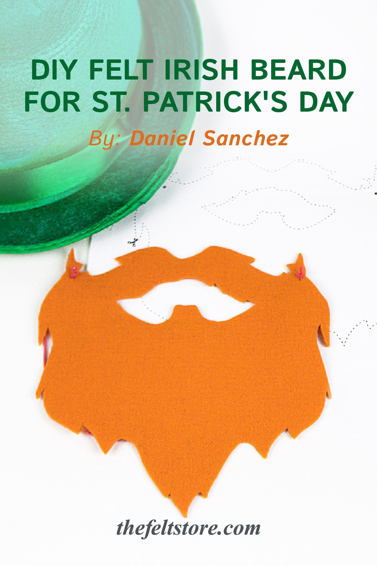 DIY Felt Irish Beard for St. Patrick's Day {Template}