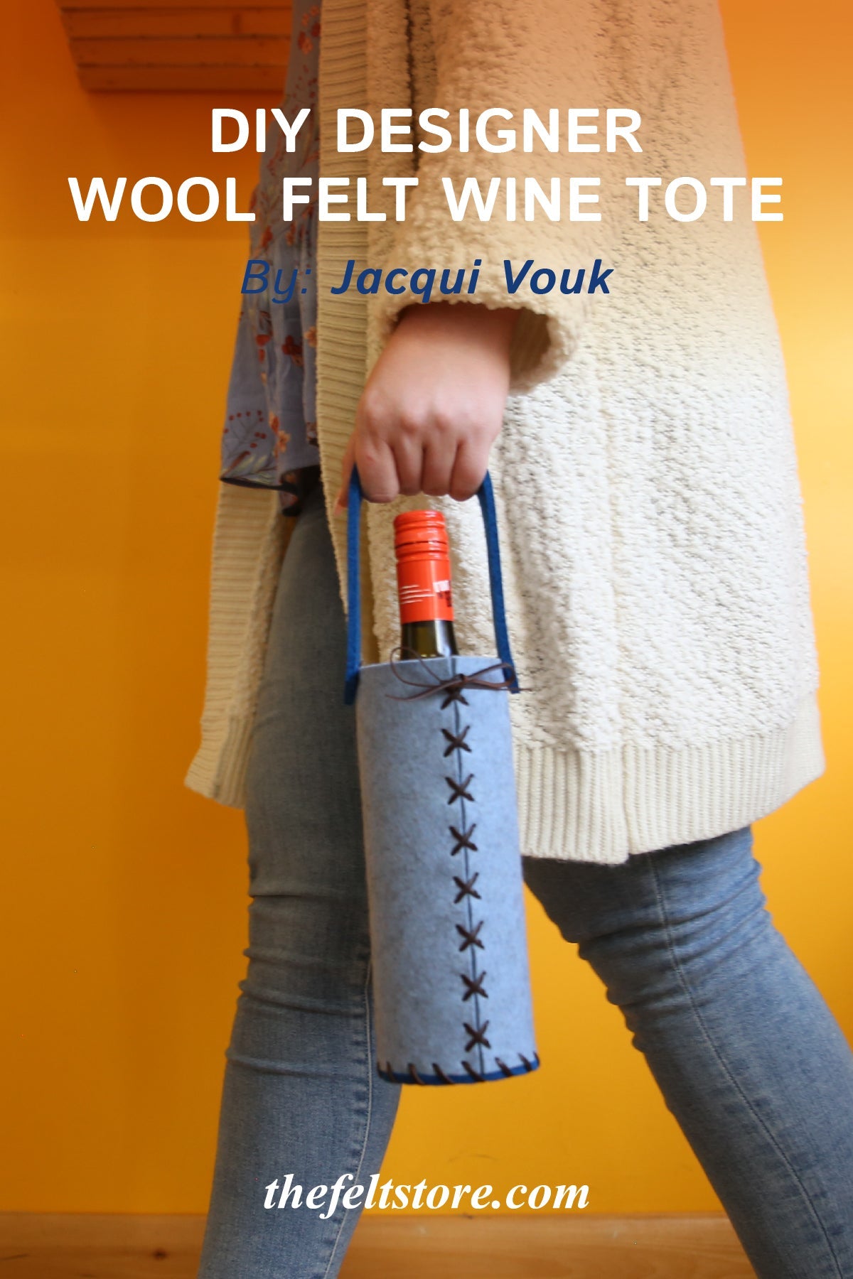 DIY Designer Wool Felt Wine Tote