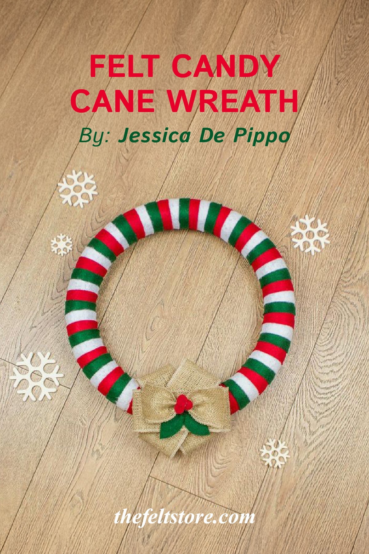 Felt Candy Cane Wreath