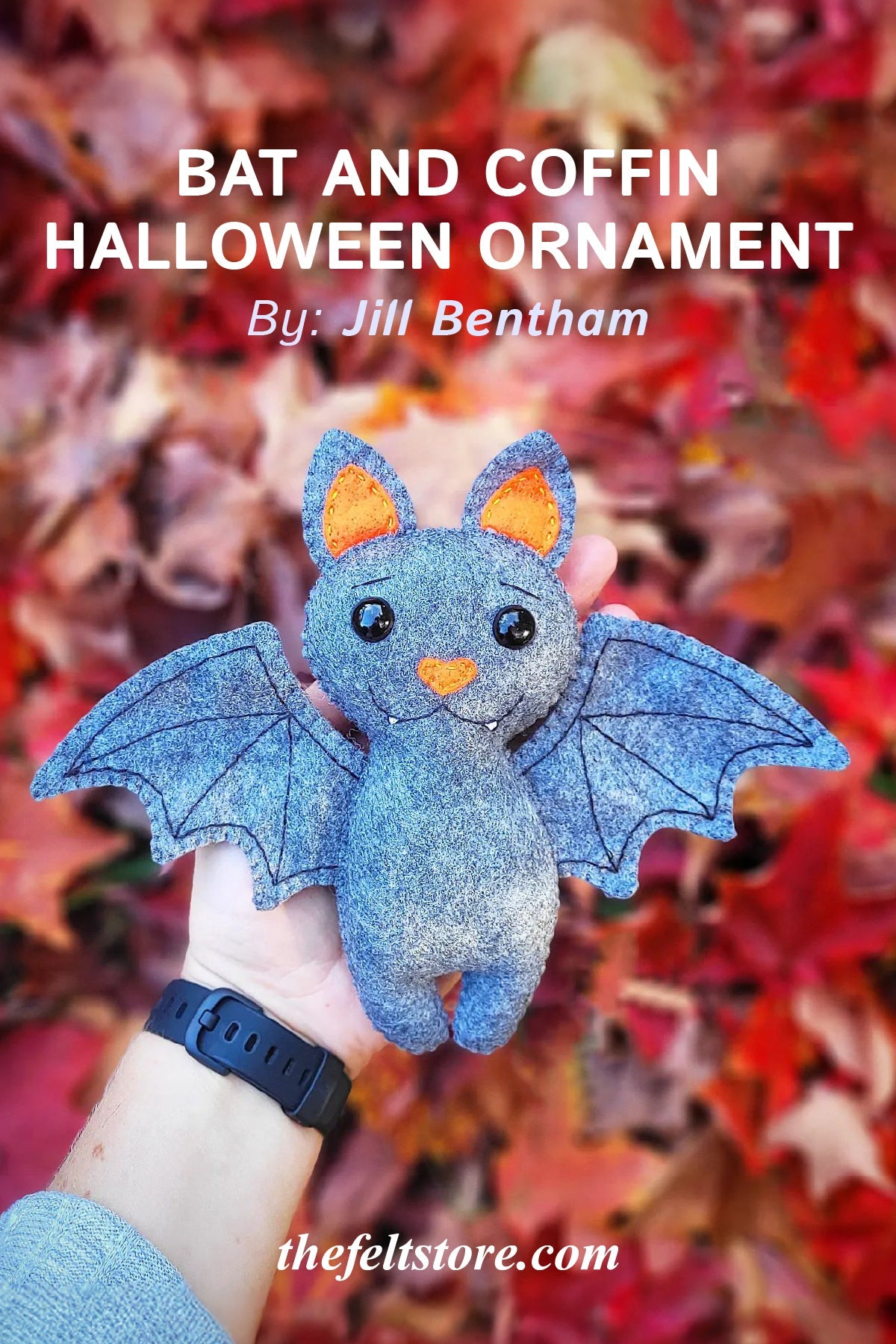 Bat and Coffin Halloween Ornament