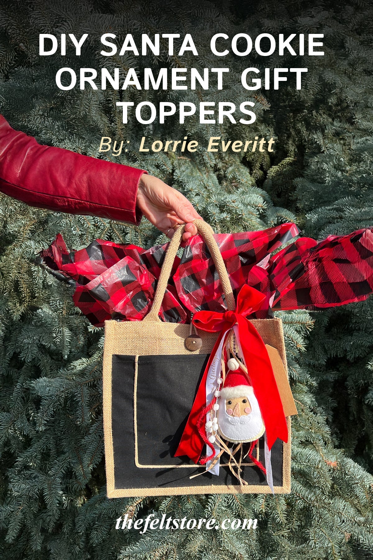 DIY Santa Cookie Ornament Gift Toppers