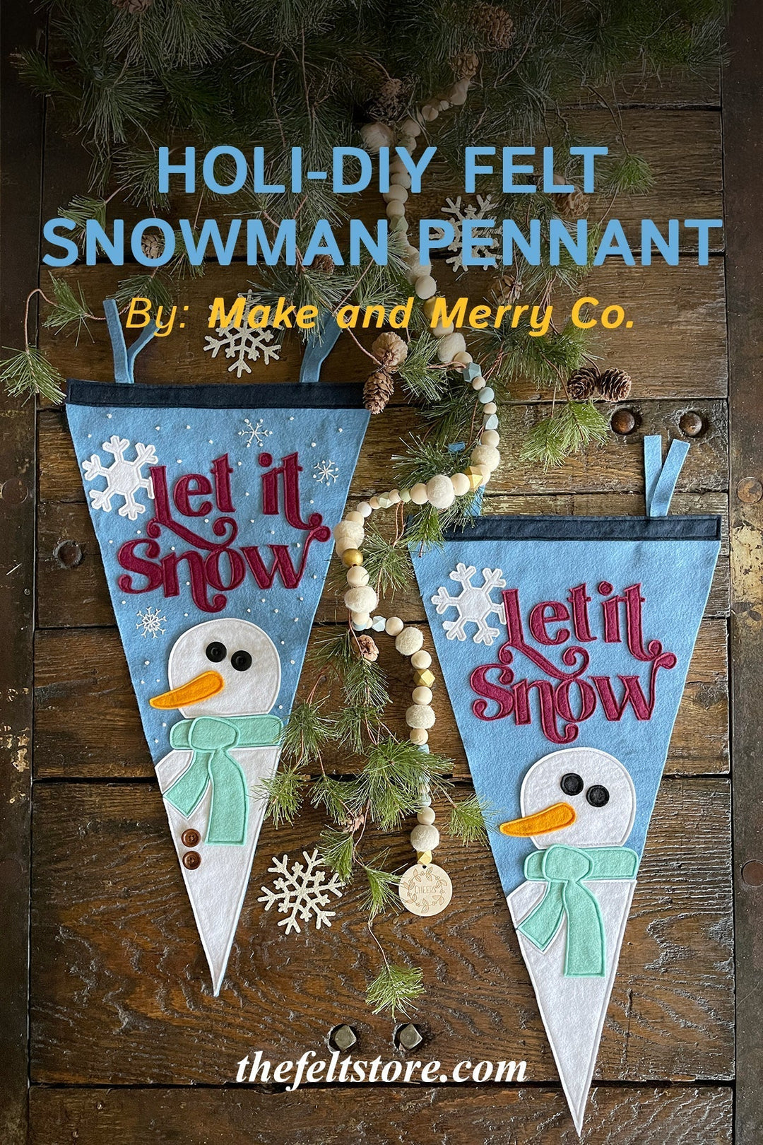 Holi-DIY Felt Snowman Pennant {Template}