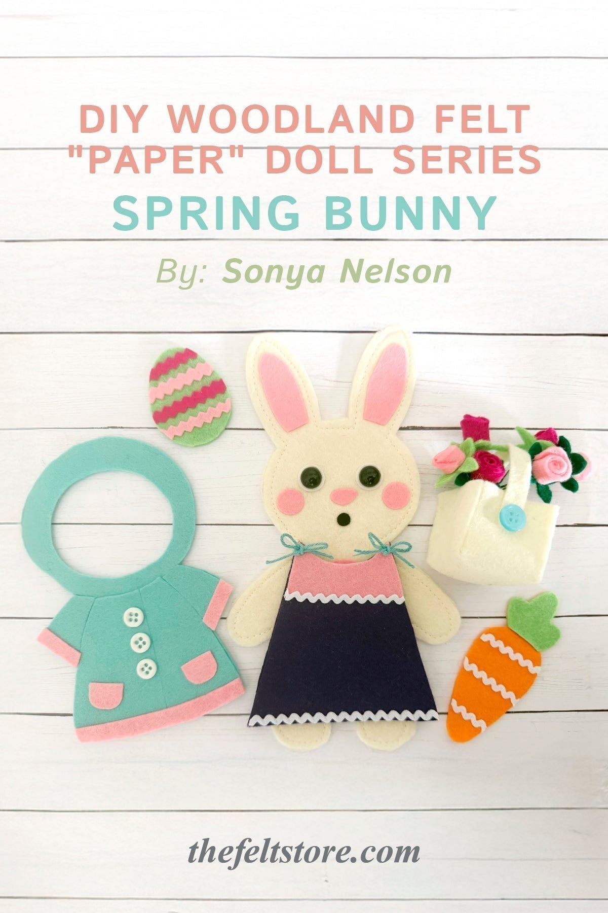 DIY Woodland Felt "Paper" Doll Series - Spring Bunny