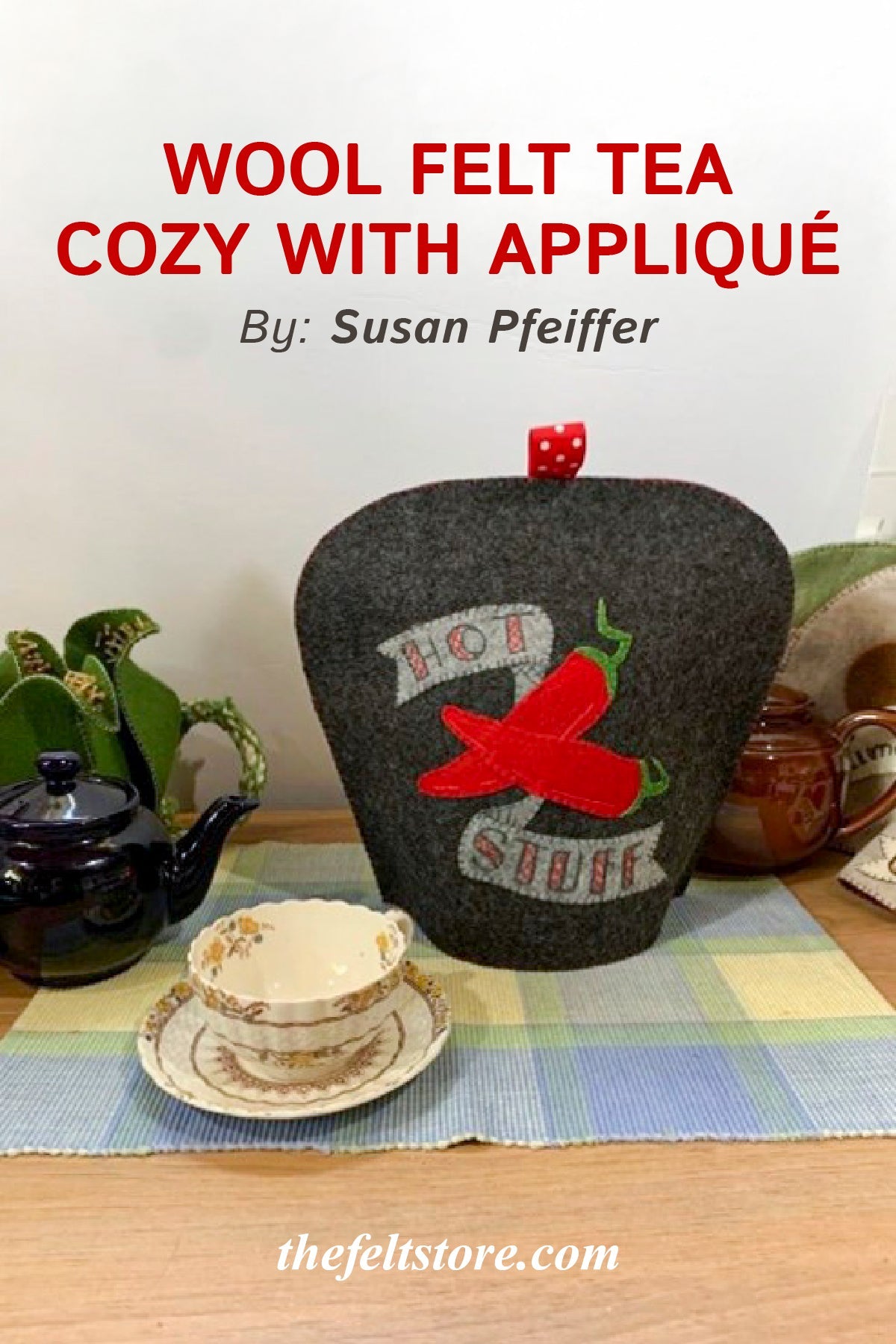 Wool Felt Tea Cozy with Appliqué