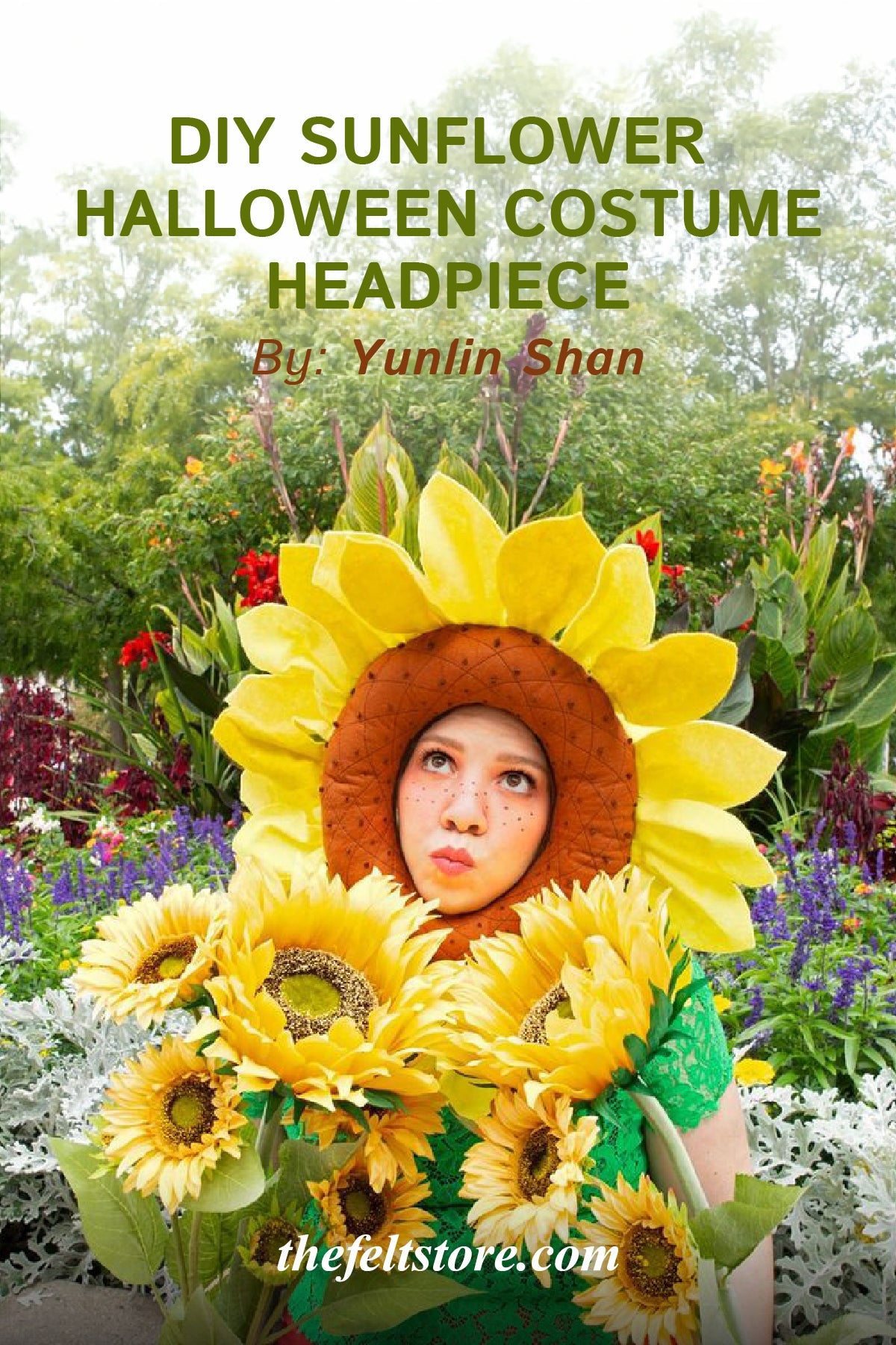 DIY Sunflower Halloween Costume Headpiece {Template}