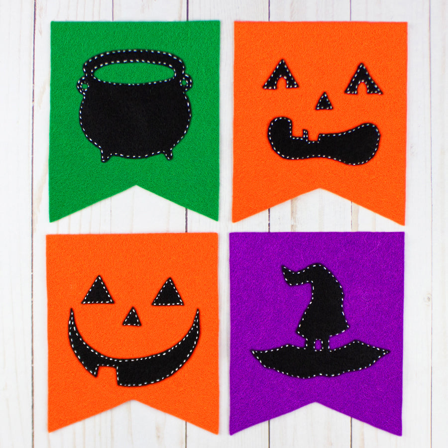 Halloween Mini Banner Garland {Template}