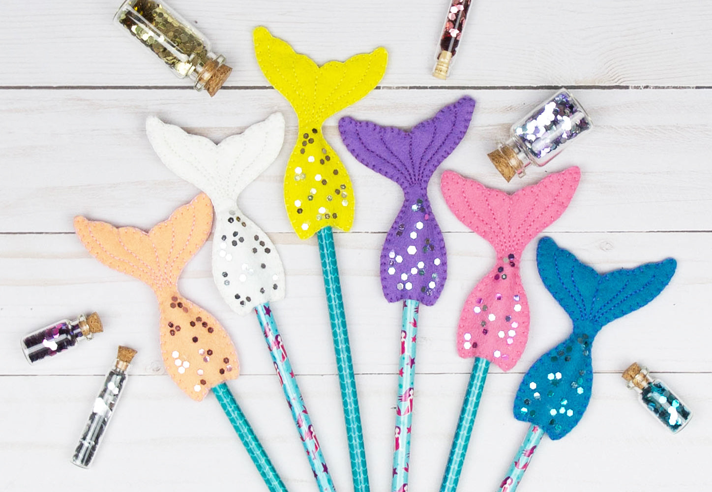Mermaid Tail Pencil Toppers {Template}