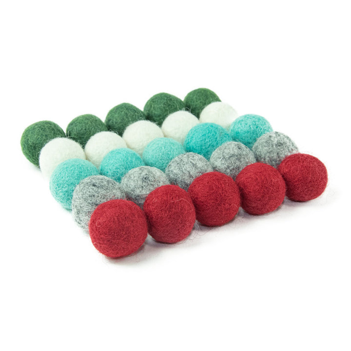 Wool Felt Balls - Assorted Holiday