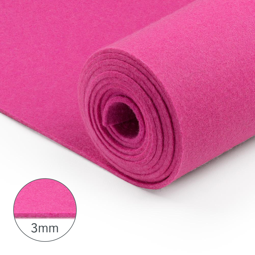 3mm Thick 100% Wool Designer Felt By Foot - Solid Tones