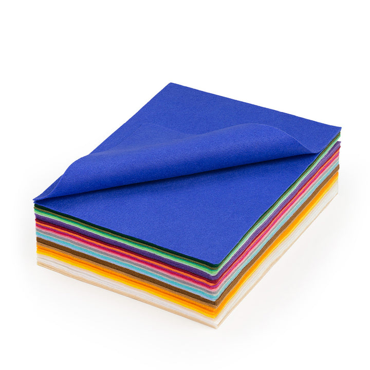 Acrylic Craft Felt Assorted Sheets - 9" Wide x 12" Long