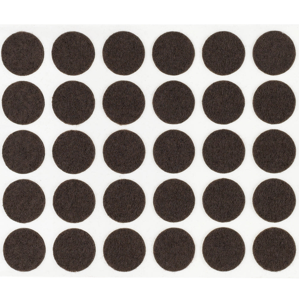 1/2" Diameter Light Duty Felt Pads By Roll - Brown