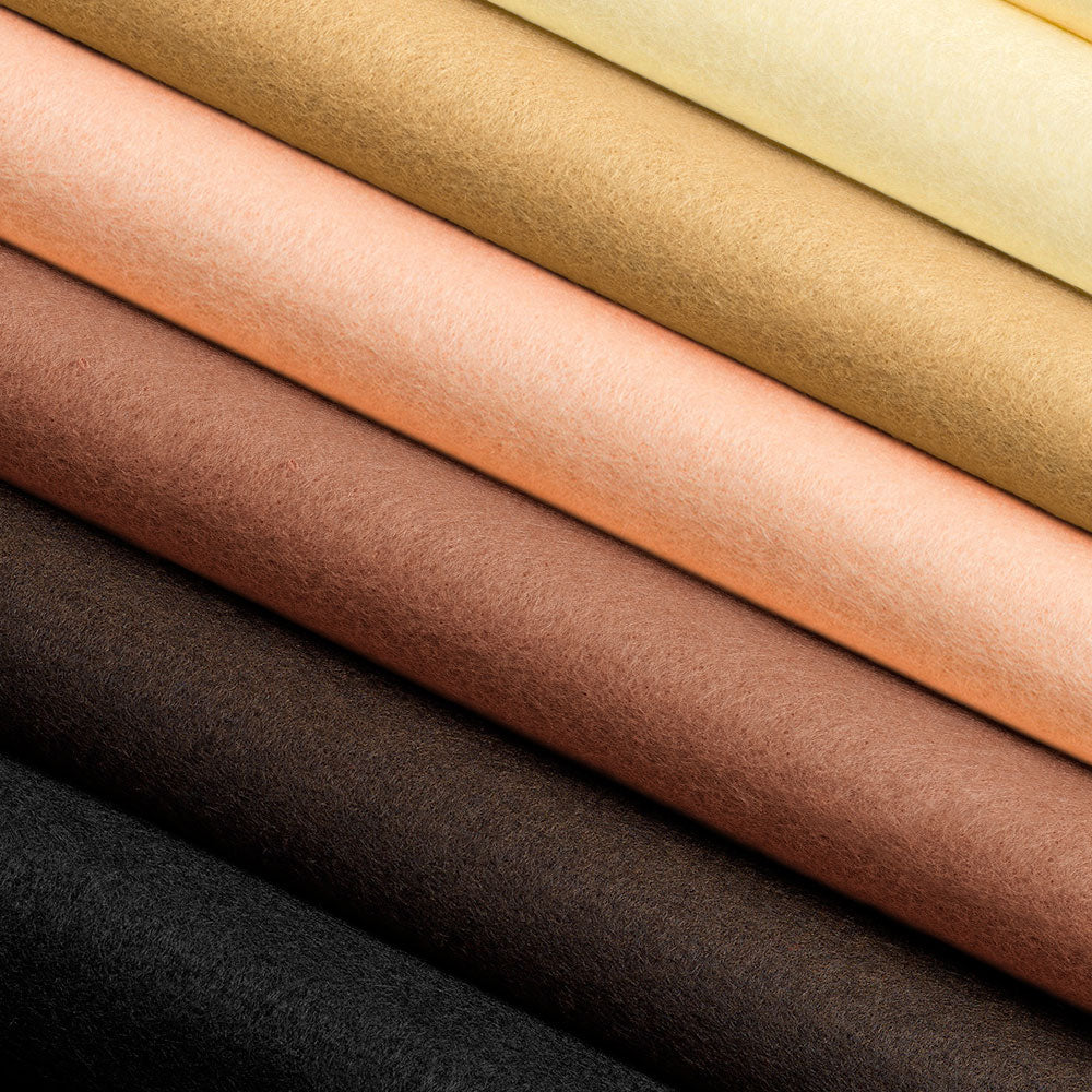 The Felt Store's Wool Blend Craft Felt Sheet Value Pack - Skin Tones Felt Color Combination 